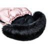 Floo pink black baby footmuff detail view