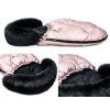 Floo pink black baby footmuff detail view