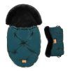 Floo green black baby footmuff with handmuff