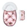 Floo pink white baby footmuff with handmuff