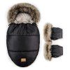 Floo egg black baby footmuff with gloves