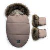Floo egg beige baby footmuff with gloves