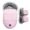 Floo egg pink baby footmuff with gloves