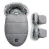 Floo egg grey baby footmuff with gloves