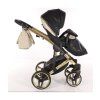 Junama Hand Craft Glitter Black Gold front swivel wheels with lock function for better maneuverability