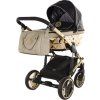 Junama Hand Craft Glitter Black Gold luxury baby stroller main view with elegant black and gold design