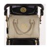 Junama Hand Craft Glitter Black Gold stroller handle with eco leather grip and gold detailing