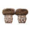 Floo egg leopard beige baby footmuff gloves