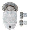 Floo egg flower blue baby footmuff with gloves