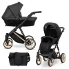kunert ivento black pearl gold frame 2 in 1 stroller main view