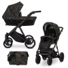 kunert ivento black style black frame 2 in 1 stroller main view