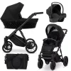 kunert ivento deep black black frame 3 in 1 stroller main view