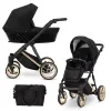 kunert ivento deep black gold frame 2 in 1 stroller main view