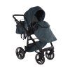 Folded construction with seat attached on Junama Basic V3 Green luxury stroller