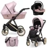 kunert ivento pink metalic gold frame 3 in 1 stroller main view