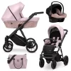 kunert ivento pink metalic black frame 3 in 1 stroller main view