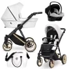 kunert ivento white pearl gold frame 3 in 1 stroller main view
