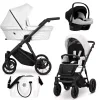 kunert ivento white pearl black frame 3 in 1 stroller main view