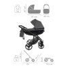 Coordinated footmuff accessory for Junama Basic V3 Gray luxury stroller dimension