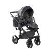Reclined seat position of Junama Basic V3 Gray luxury stroller