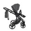 Folded construction with seat attached on Junama Basic V3 Gray luxury stroller