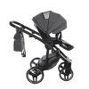 Compact folded frame of Junama Basic V3 Gray luxury stroller