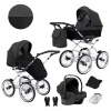 kunert romantic black 11 grey frame 3 in 1 stroller