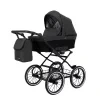 kunert romantic black 11 black frame 2 in 1 stroller front view