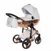 Junama Enzo Copper stroller presented in front view with elegant carrycot design