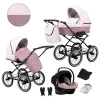 kunert romantic pink 15 black frame 3 in 1 stroller
