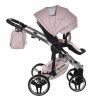 Ergonomic adjustable handlebar on Junama Enzo Pink stroller