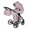 Fabric texture and stitching detail on Junama Enzo Pink stroller