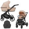 kunert arizo pink black frame 2 in 1 stroller