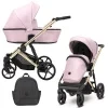 kunert arizo pink eco golden frame 2 in 1 stroller