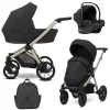 kunert brav black champagne frame 3 in 1 stroller sport view