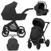 kunert brav black black frame 3 in 1 stroller sport view