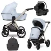 kunert brav blue eco champagne frame 3 in 1 stroller main view