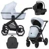 kunert brav blue eco black frame 3 in 1 stroller