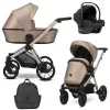 kunert brav cappucino eco champagne frame 3 in 1 stroller main view