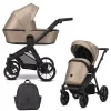 kunert brav cappucino eco black frame 2 in 1 stroller