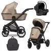kunert brav cappucino eco black frame 3 in 1 stroller