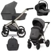 kunert brav graphite champagne frame 3 in 1 stroller