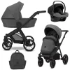 kunert brav graphite black frame 3 in 1 stroller