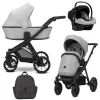 kunert brav grey black frame 3 in 1 stroller