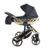 Sleek side profile of Junama Enzo Black stroller in deep black finish