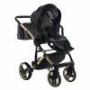 Swivel front wheels with locking function on Junama Enzo Black stroller