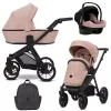 kunert brav pink black frame 3 in 1 stroller