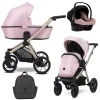 kunert brav pink eco champagne frame 3 in 1 stroller main view