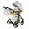 Front view of Junama Enzo Golden stroller featuring sculpted carrycot design