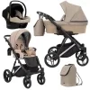kunert lazzio premium beige 12 silver frame 3 in 1 stroller